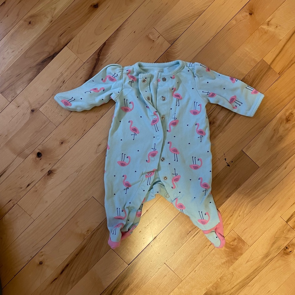 Flamingo baby onesie